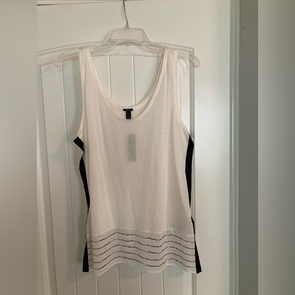 NWT J. Crew Beaded Cotton Tank. Size Medium.